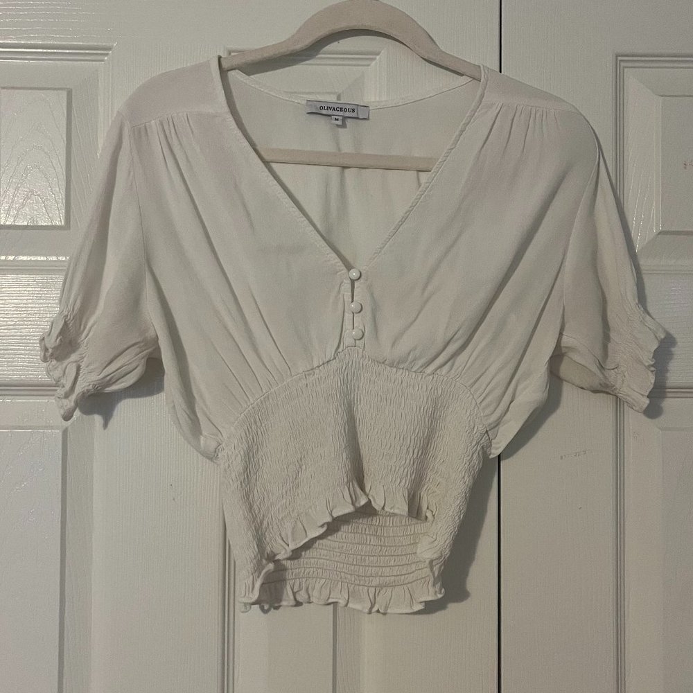 Olivaceous Short Sleeve Top Cropped